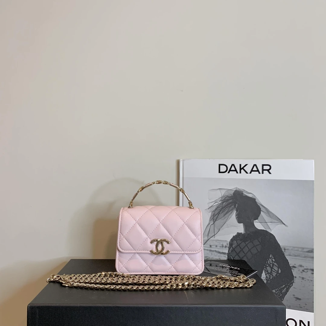 95新 Chanel/香奈儿 壹臻/22S 樱花粉珐琅mini woc包/85140454