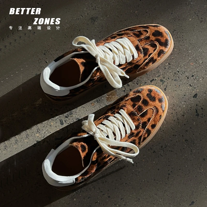 Better/浪漫夕阳 限定脚感！ 24s新款豹纹德训鞋系带休闲鞋女