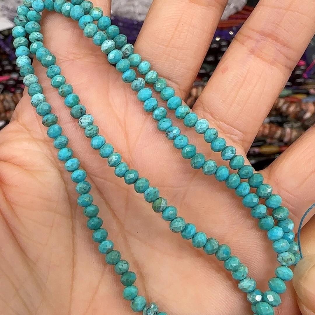 玛瑙/玉髓合金珠宝半成品3mm切面算盘一条