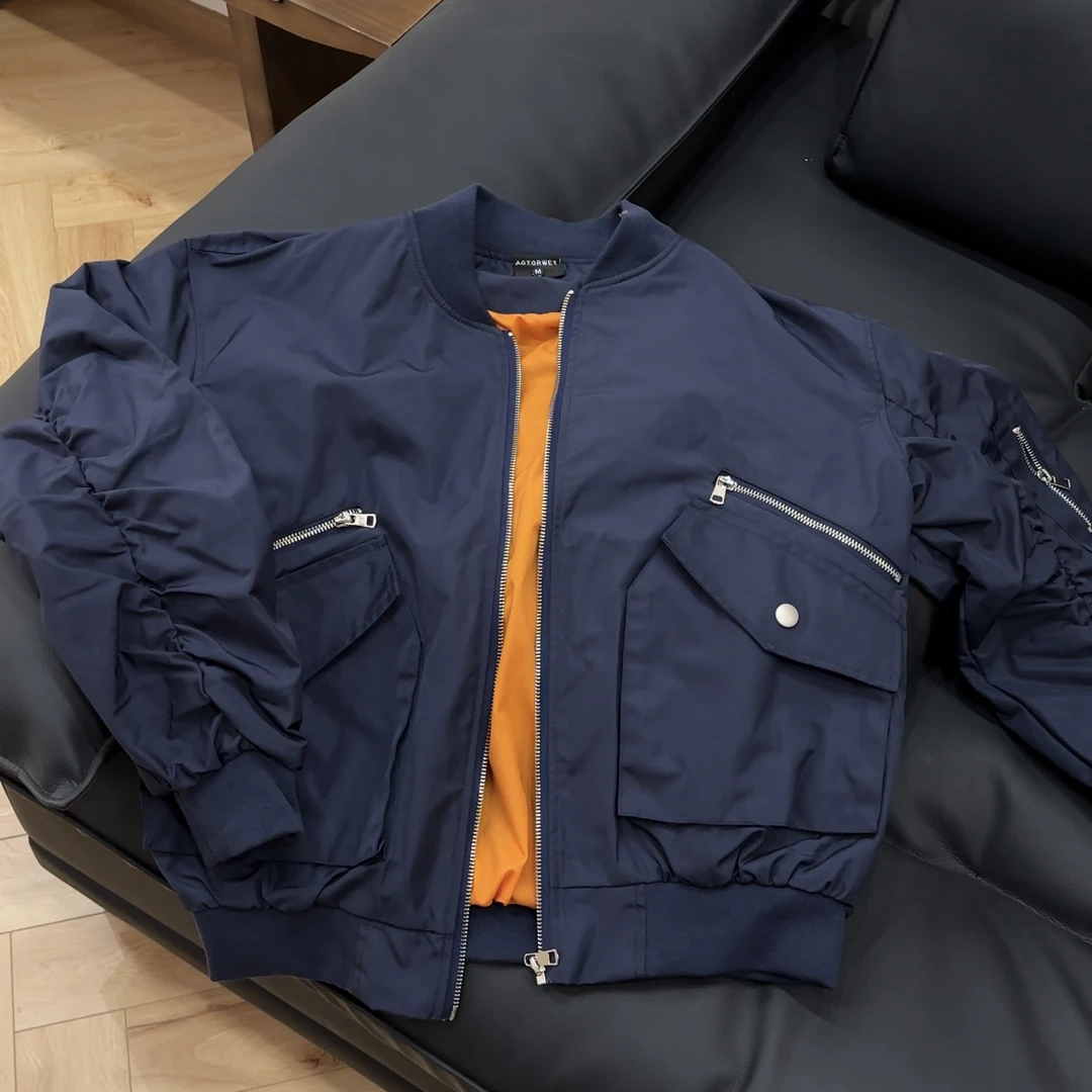 【慌慌】美式复古解构MA1飞行夹克外套工装穿搭cleanfit高街Y0028