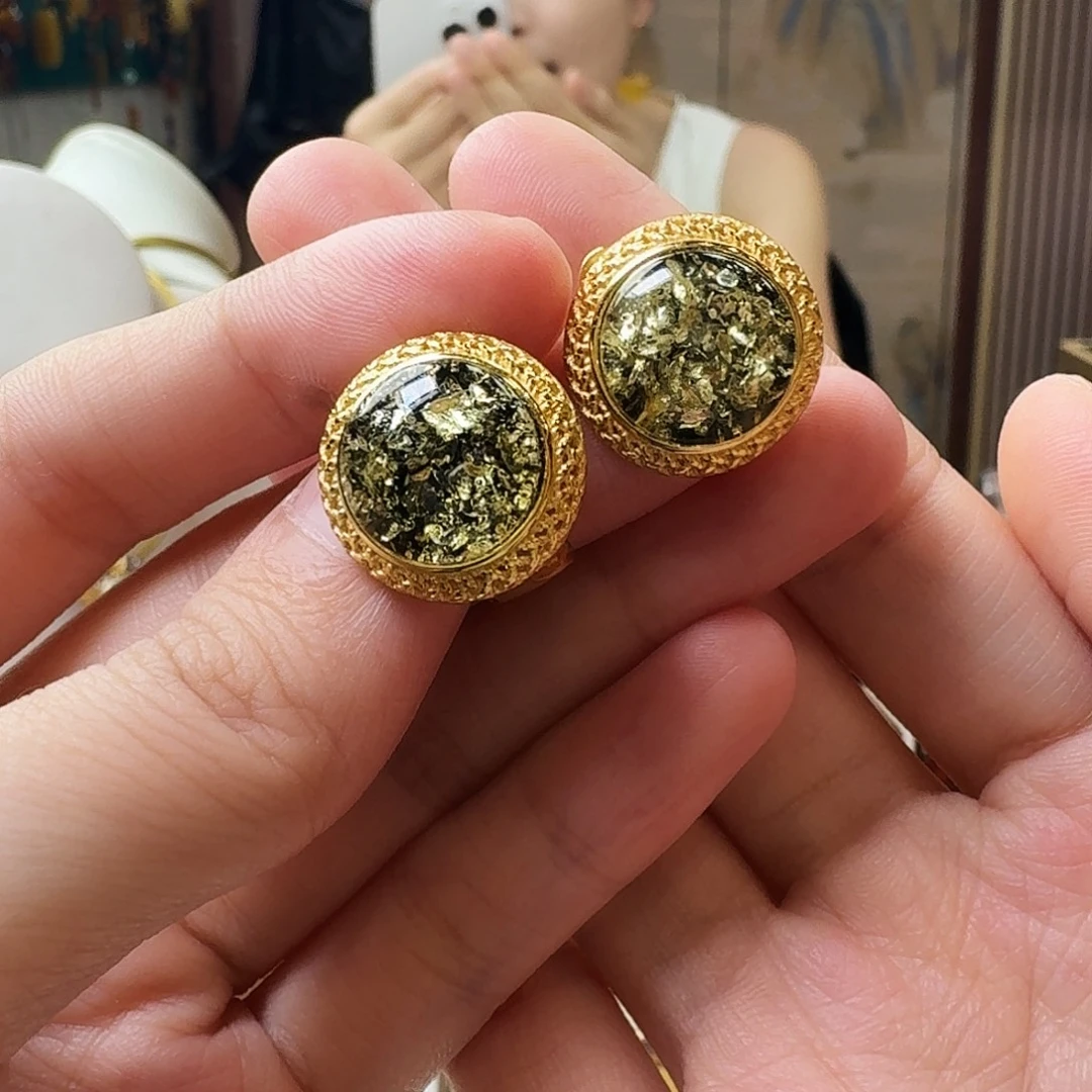 琥珀未镶嵌颈饰耳坠