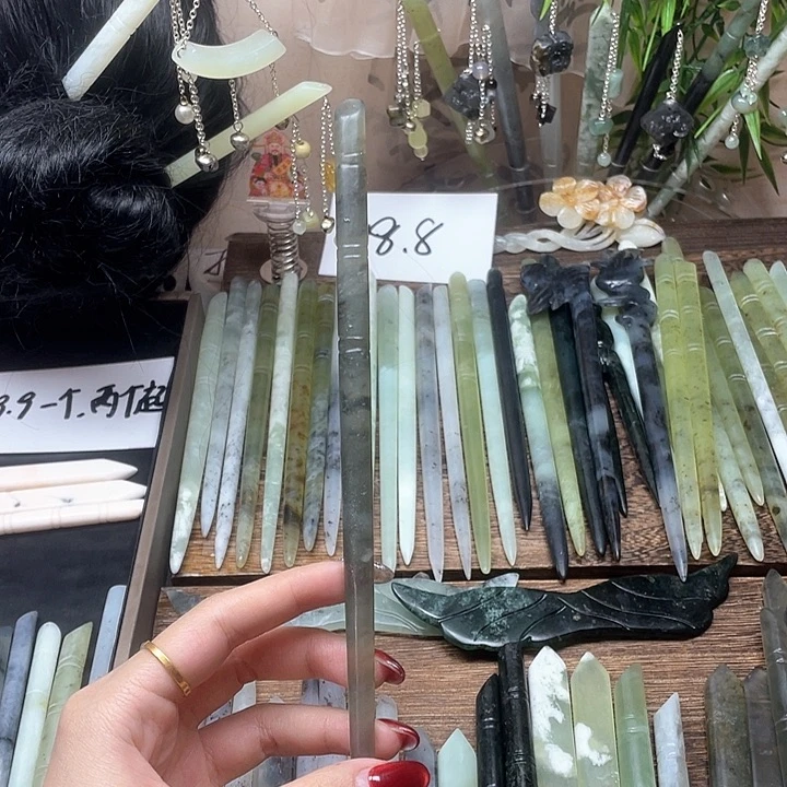 蛇纹石玉发饰合金@****5