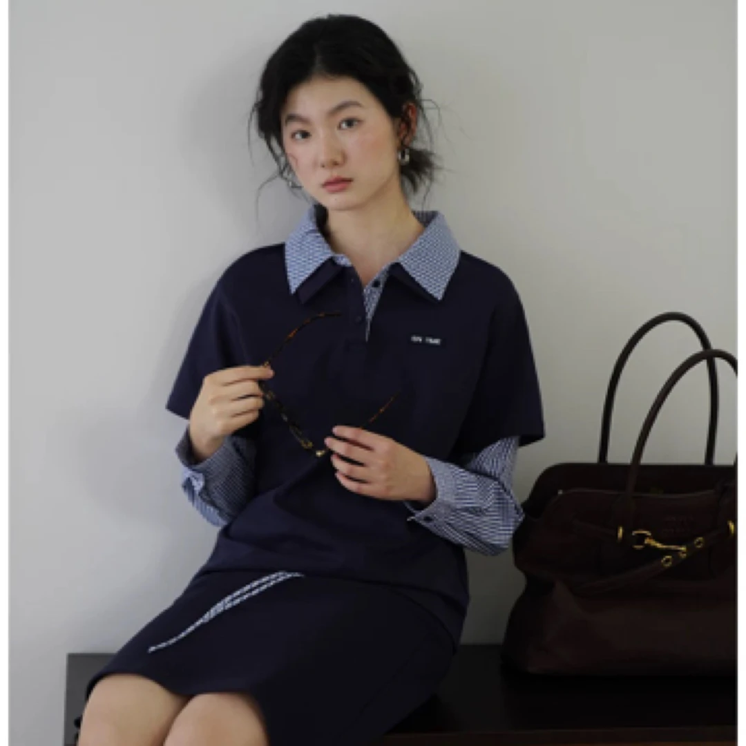 【6032格子衬衫】双层领高品必备衬衫百搭