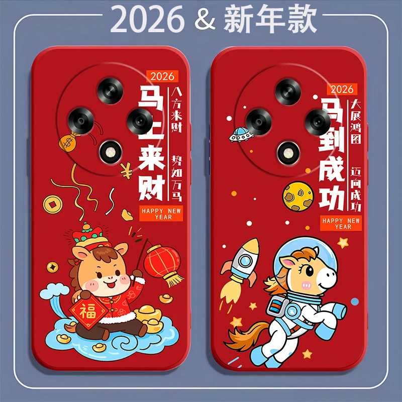 OPPOA3iPlus手机壳PKA110硅胶软防摔全包A3iplus马年新中国红2026