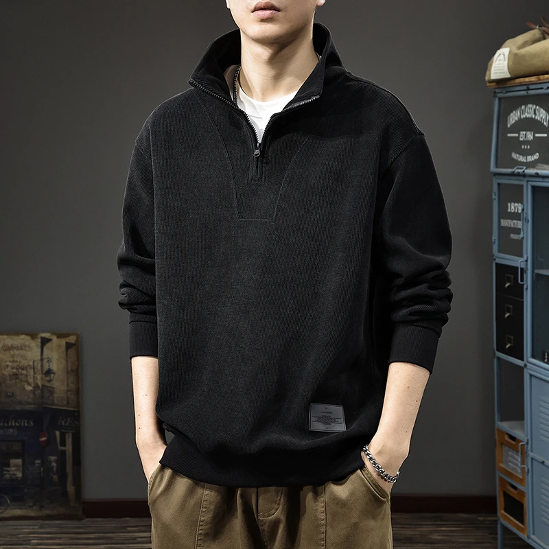 CALTOKROSA秋季新款半拉链立领男士卫衣2025美式潮牌痞帅休闲外套