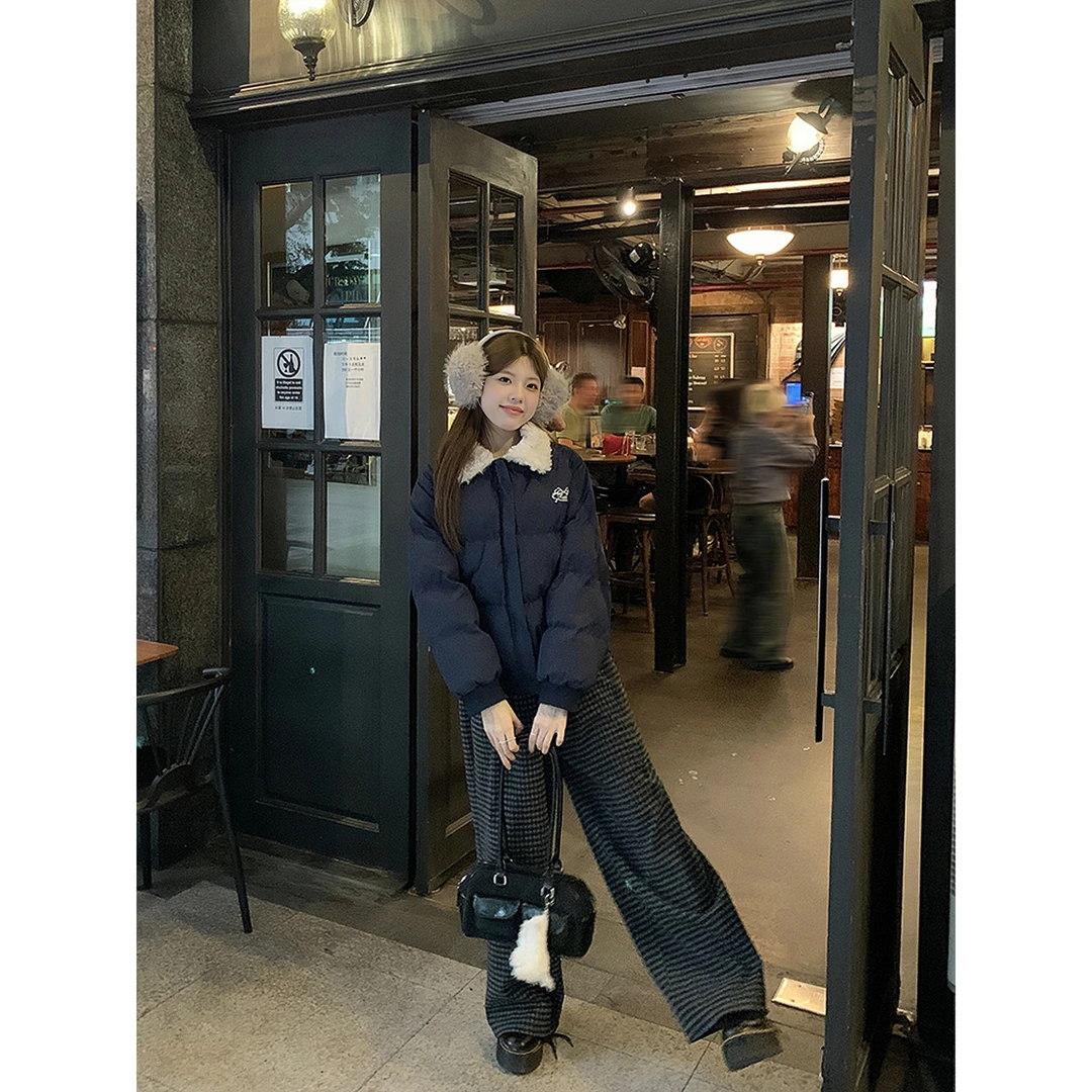 新款秋冬新款加厚保暖女士网红款外套韩版休闲时尚短款翻领棉服