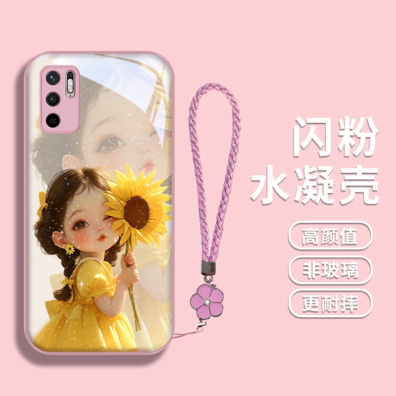 漫画女孩适用小米红米note10水凝手机壳note9pro金属漆redmi超萌