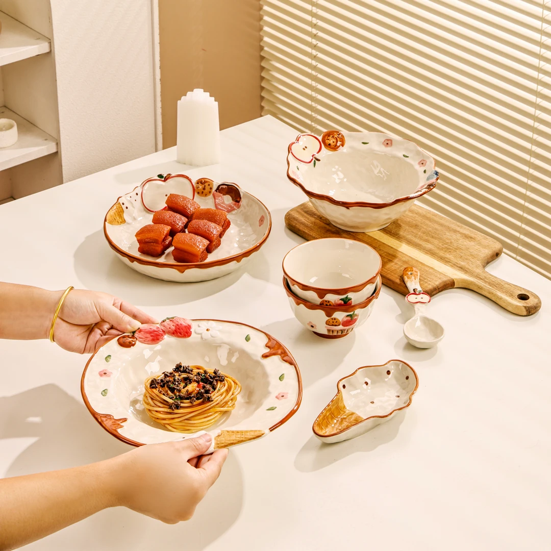 海派甜心餐盘套装女生生日礼物乔迁礼品陶瓷饭碗家用高颜值米饭碗