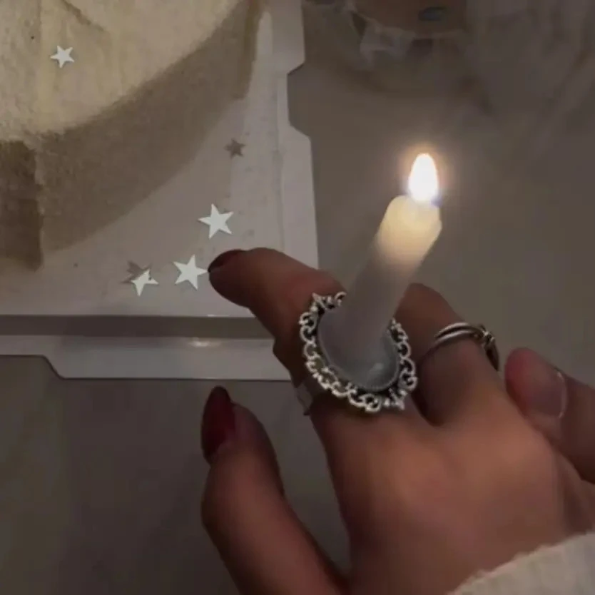 【低价】创意蜡烛戒指小众ins风饰品高级感生日送朋友汽车外饰品