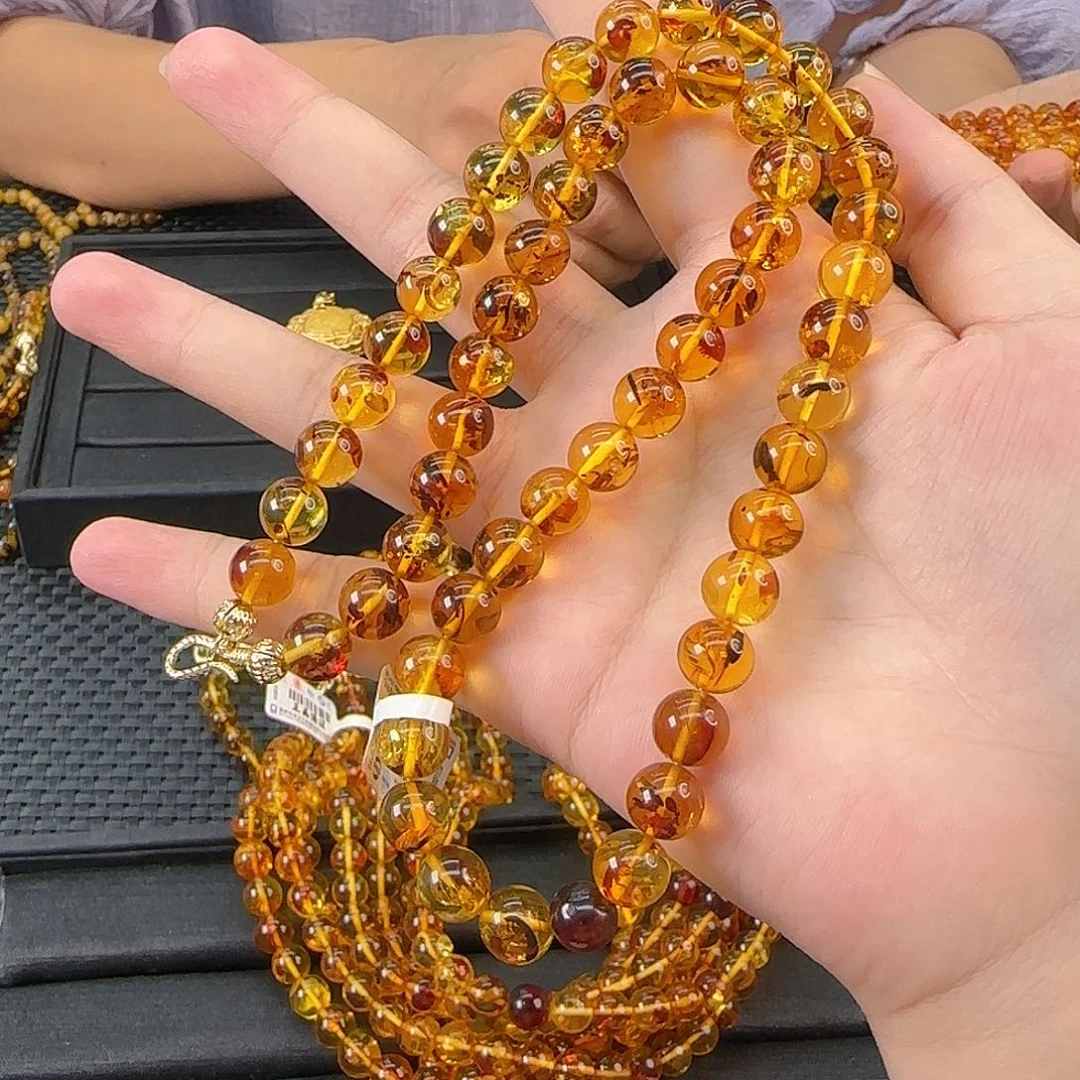 琥珀未镶嵌颈饰妈妈链卡9