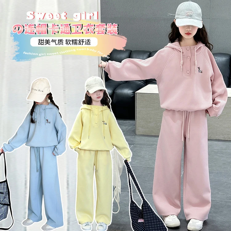 【史努比童装】儿童套装春季中大童连帽卫衣卫裤运动休闲两件套A035
