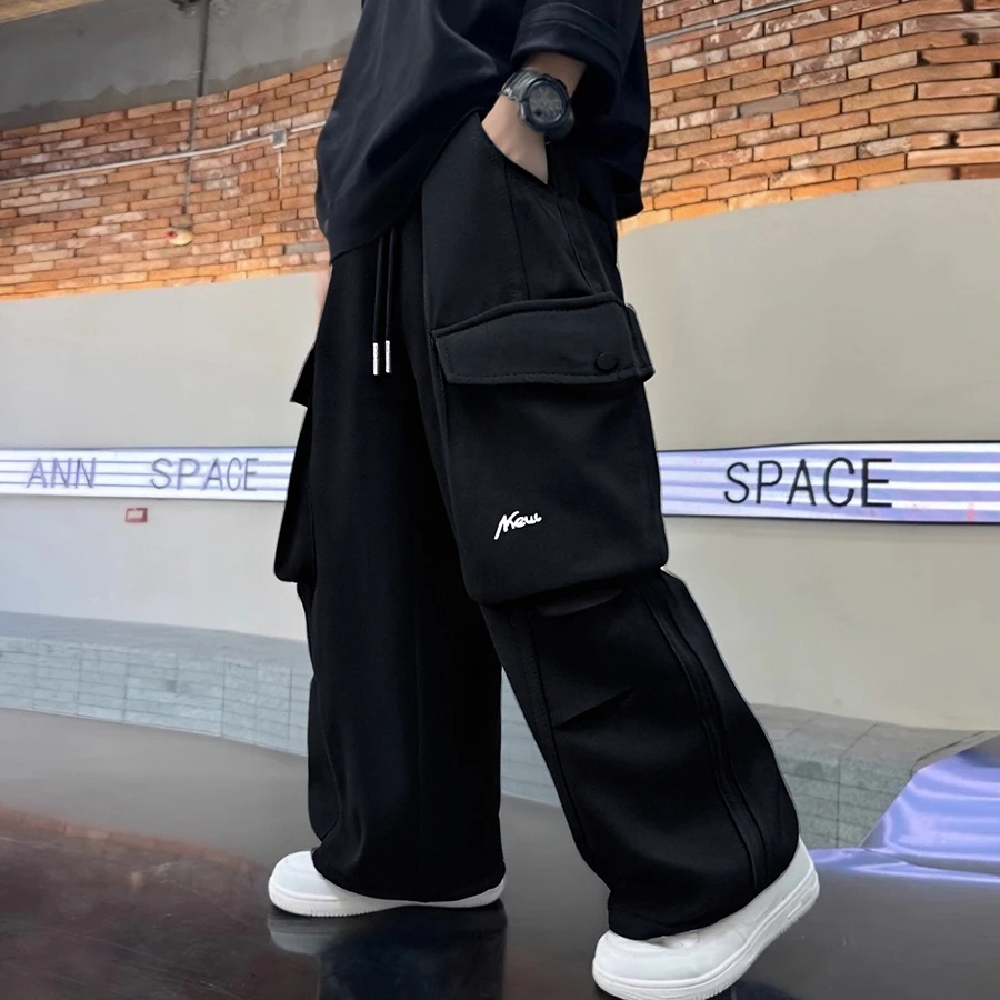 2025秋季新款儿童弯刀裤休闲百搭长裤中大童工装裤潮酷儿童裤子