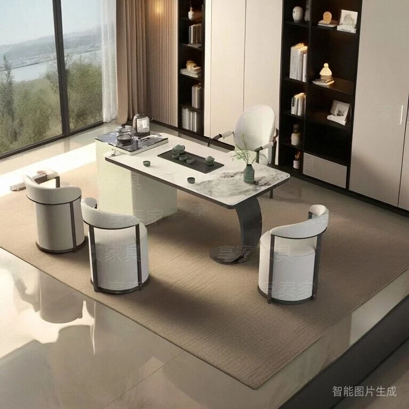 家用办公室休闲轻奢客厅自动上水喝茶茶台茶桌简约一整套阳台