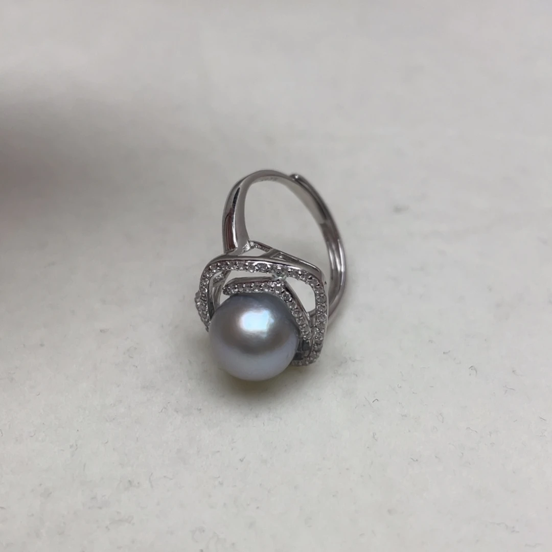 银S925镶嵌海水珍珠戒指