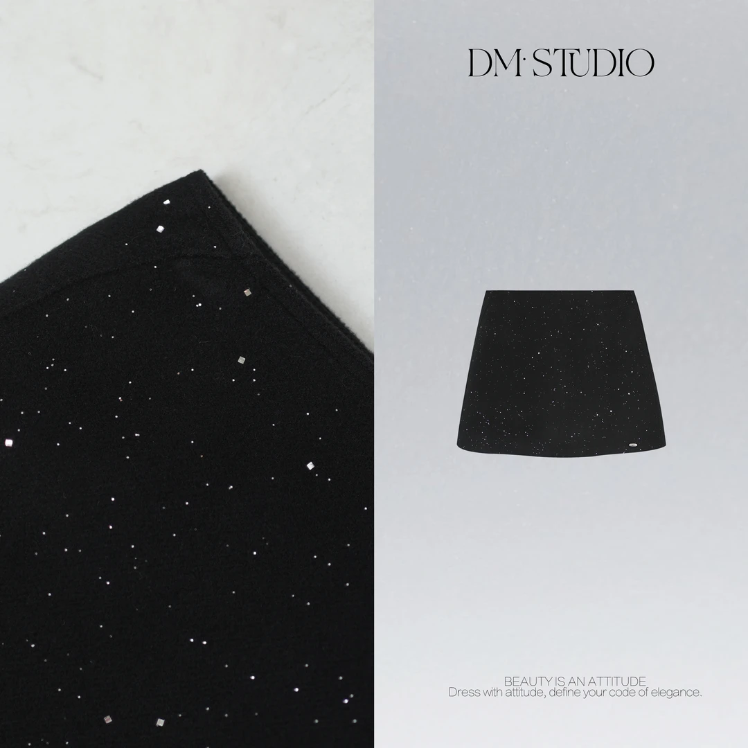 DEDM•STUDIO/气质百搭精致法式名媛风A字显瘦半身裙2512BSQ/A8616