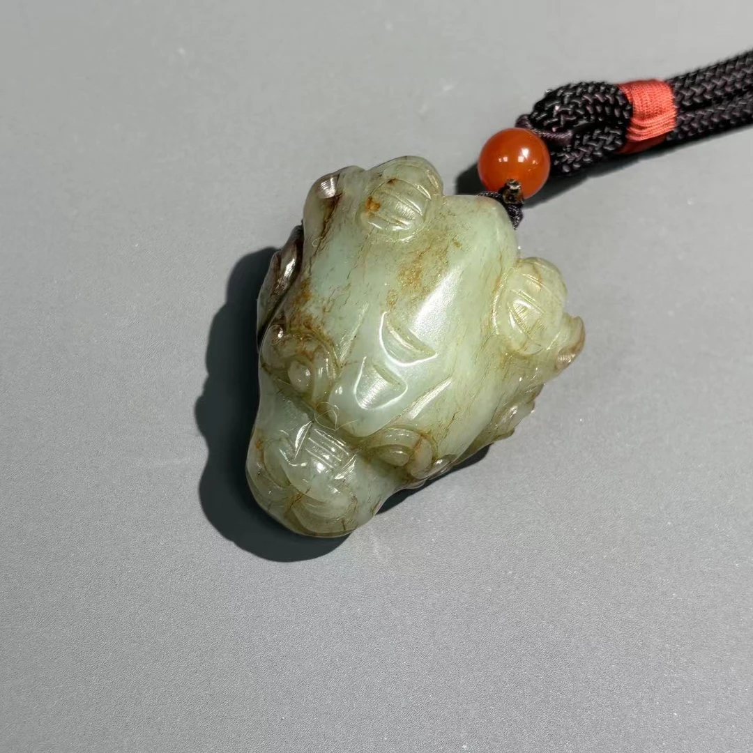 清代和田玉羊首把件LM