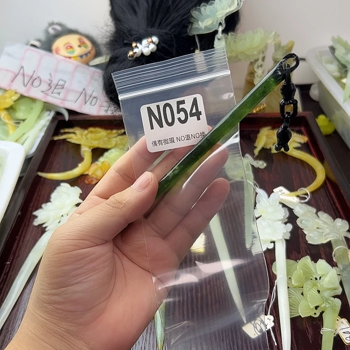 合金蛇纹石玉发饰-***-