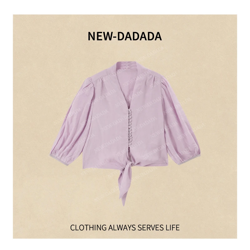 清清利达NEWDADADA【海岸幻影】百搭时尚休闲修身夏气质上衣SDK2636