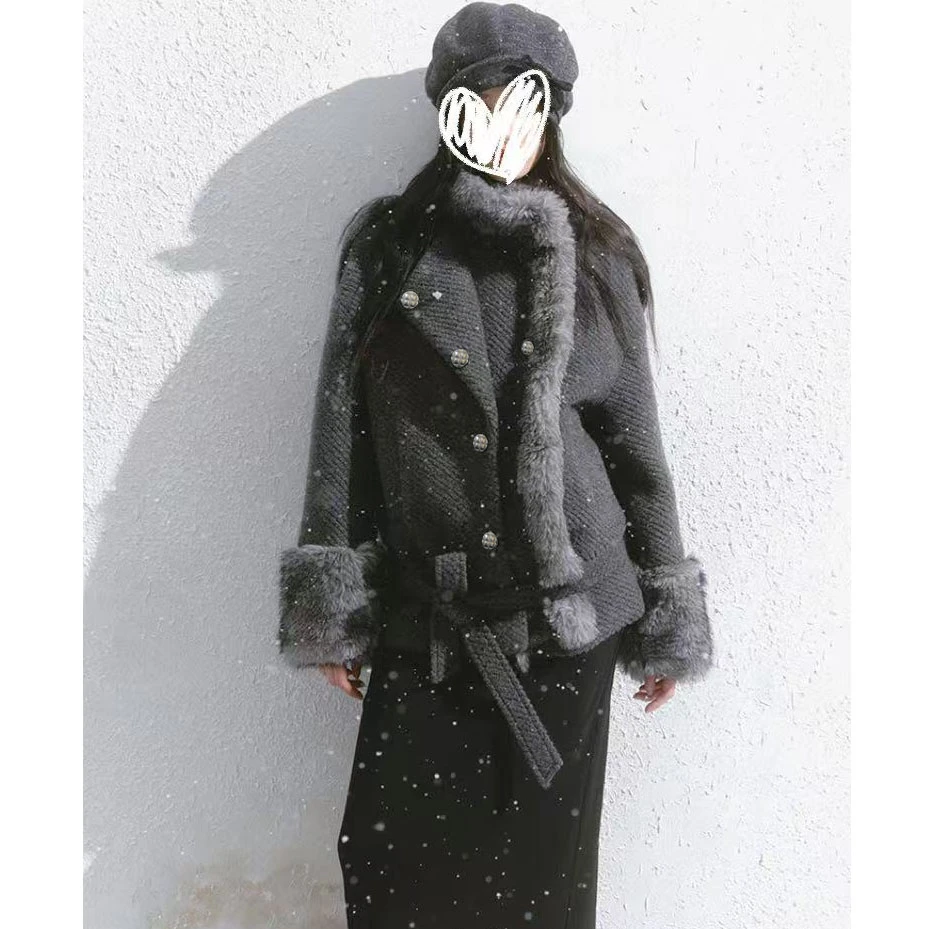 【品牌升级清仓捡漏】【冰岛银松】原创韩系甜美氛围感毛呢短外套