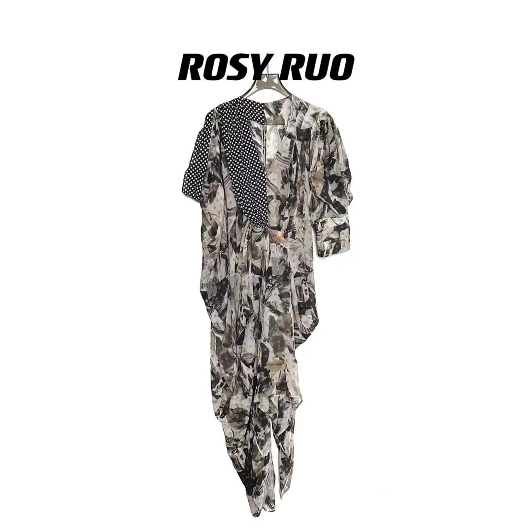 Ruos Rose 香港裙设计师风格拼接连衣裙