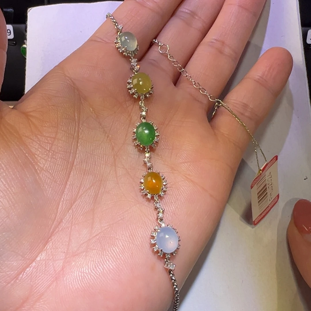 翡翠颈饰18K金镶嵌手链