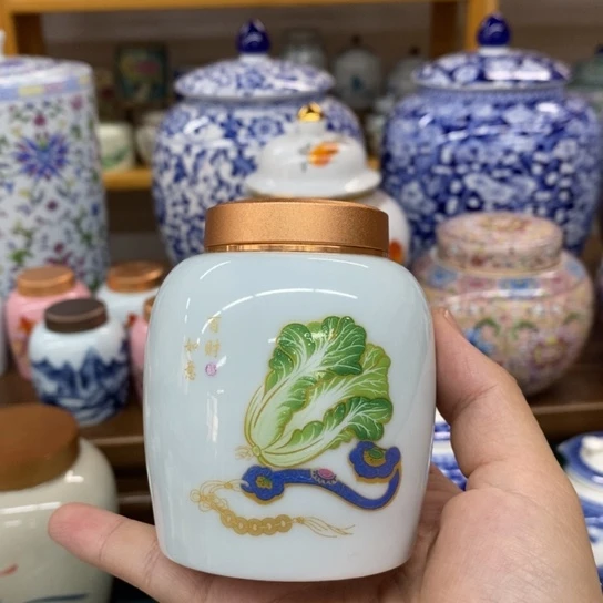瓷片茶叶罐密封罐储物罐