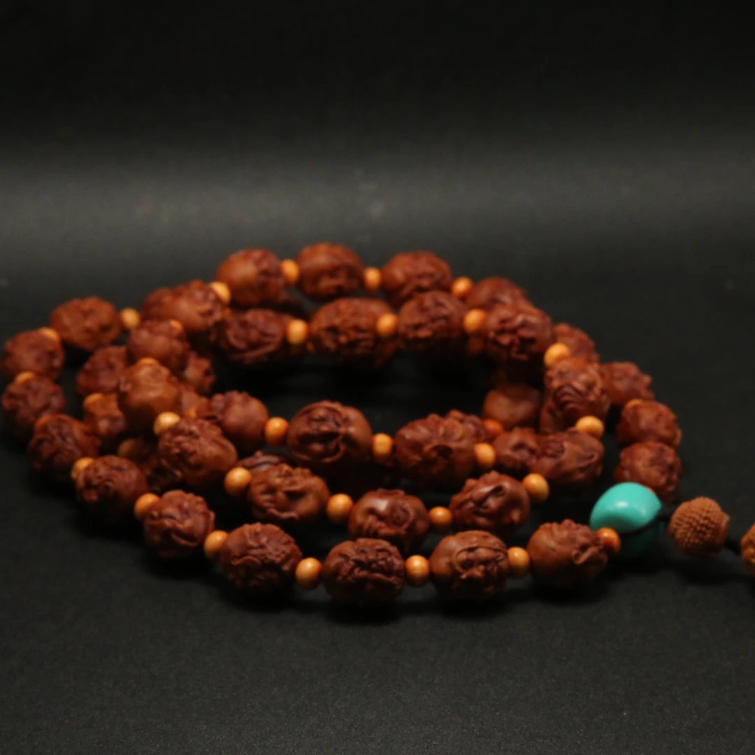 【表哥专属】 龙纹桃核雕双面108罗汉约  1811-2215