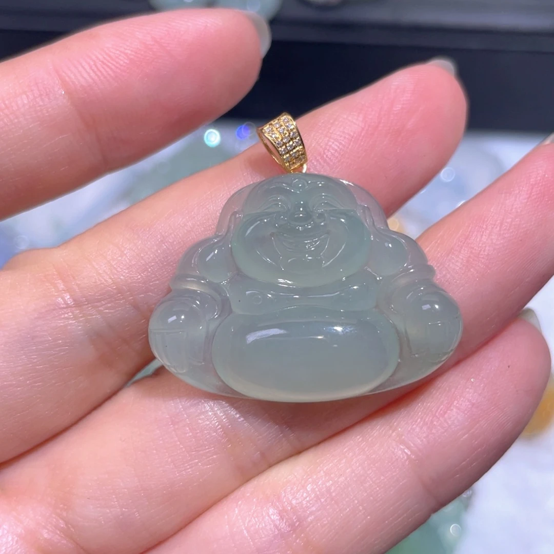 颈饰18K金镶嵌翡翠翡翠