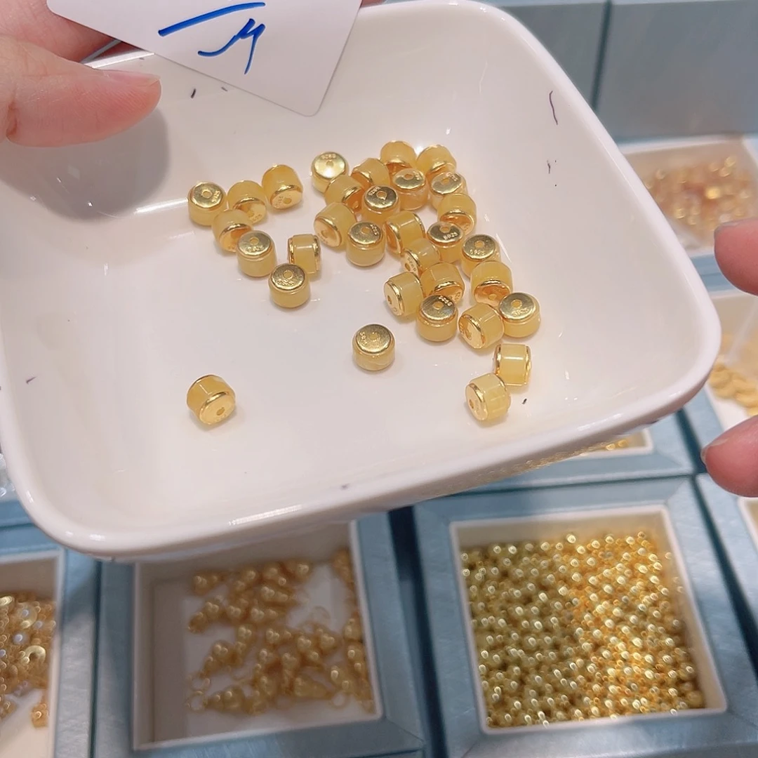 水晶珠宝半成品银S925镀金镶嵌88 。