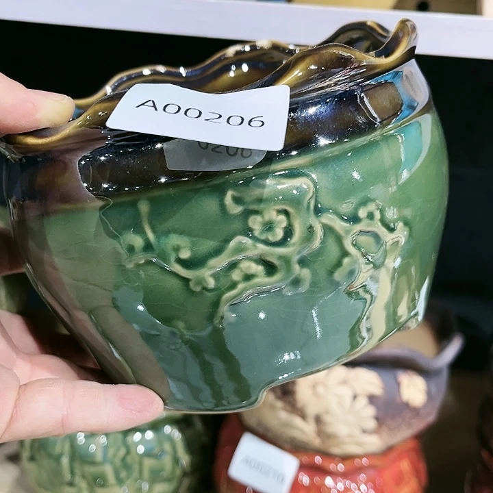 瓷片花盆多肉植物艺术品