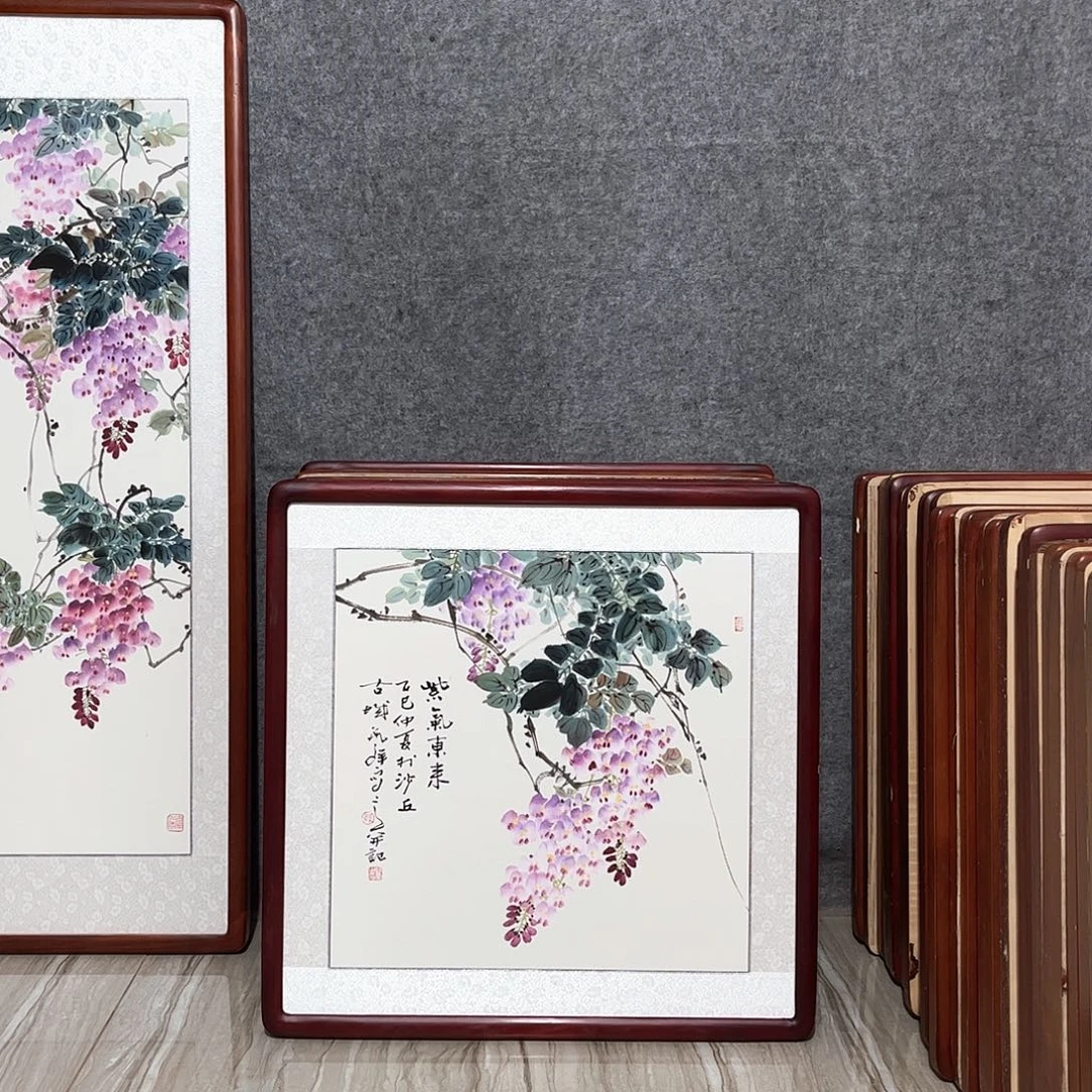 国画书画作品带框63×63