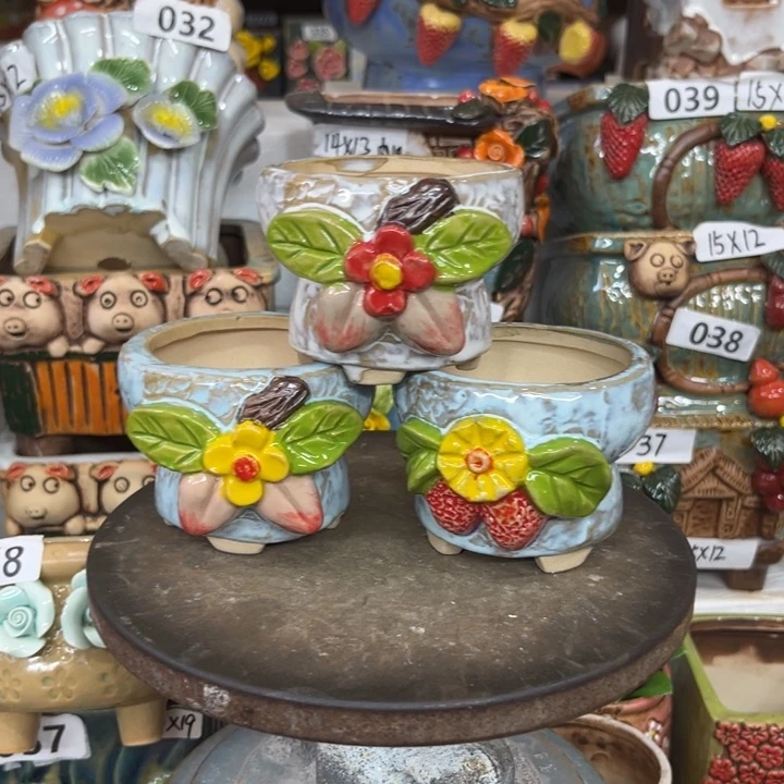 紫砂花盆粗陶材质多肉花盆