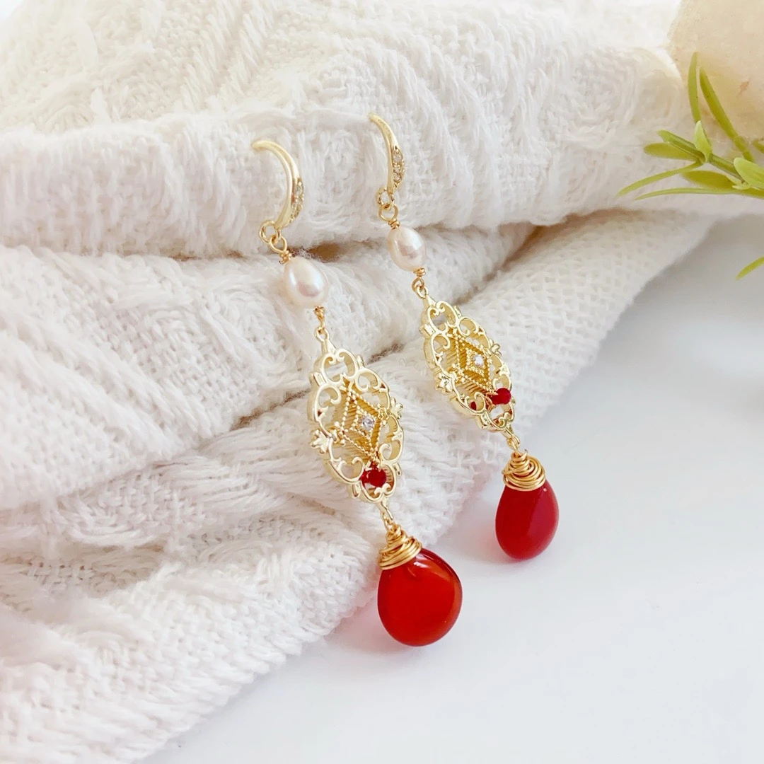 【玛瑙】盛世佳人珍珠耳环简约百搭时尚简约EH401