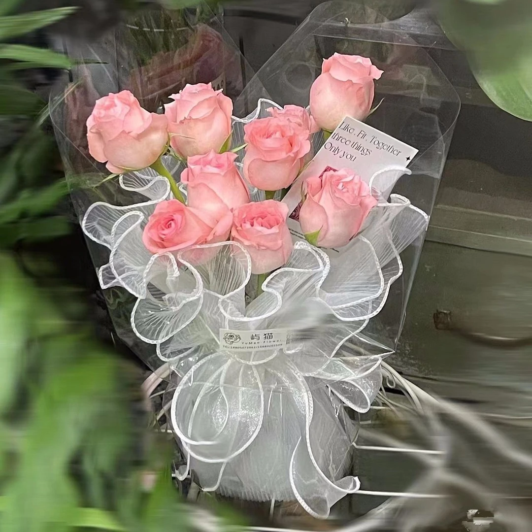 9朵粉玫瑰鲜花花束送女友送对象送恋人送闺蜜花店送花上门134