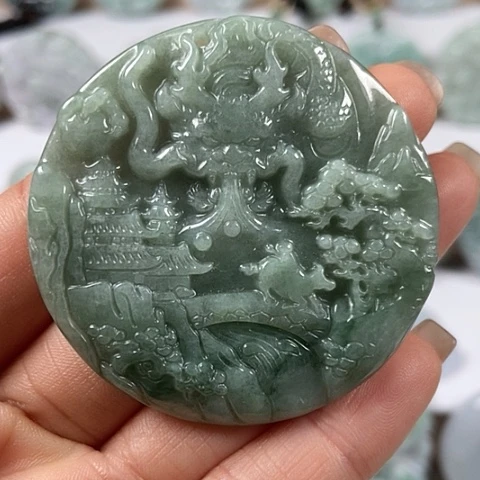 翡翠颈饰未镶嵌龙行天下福利