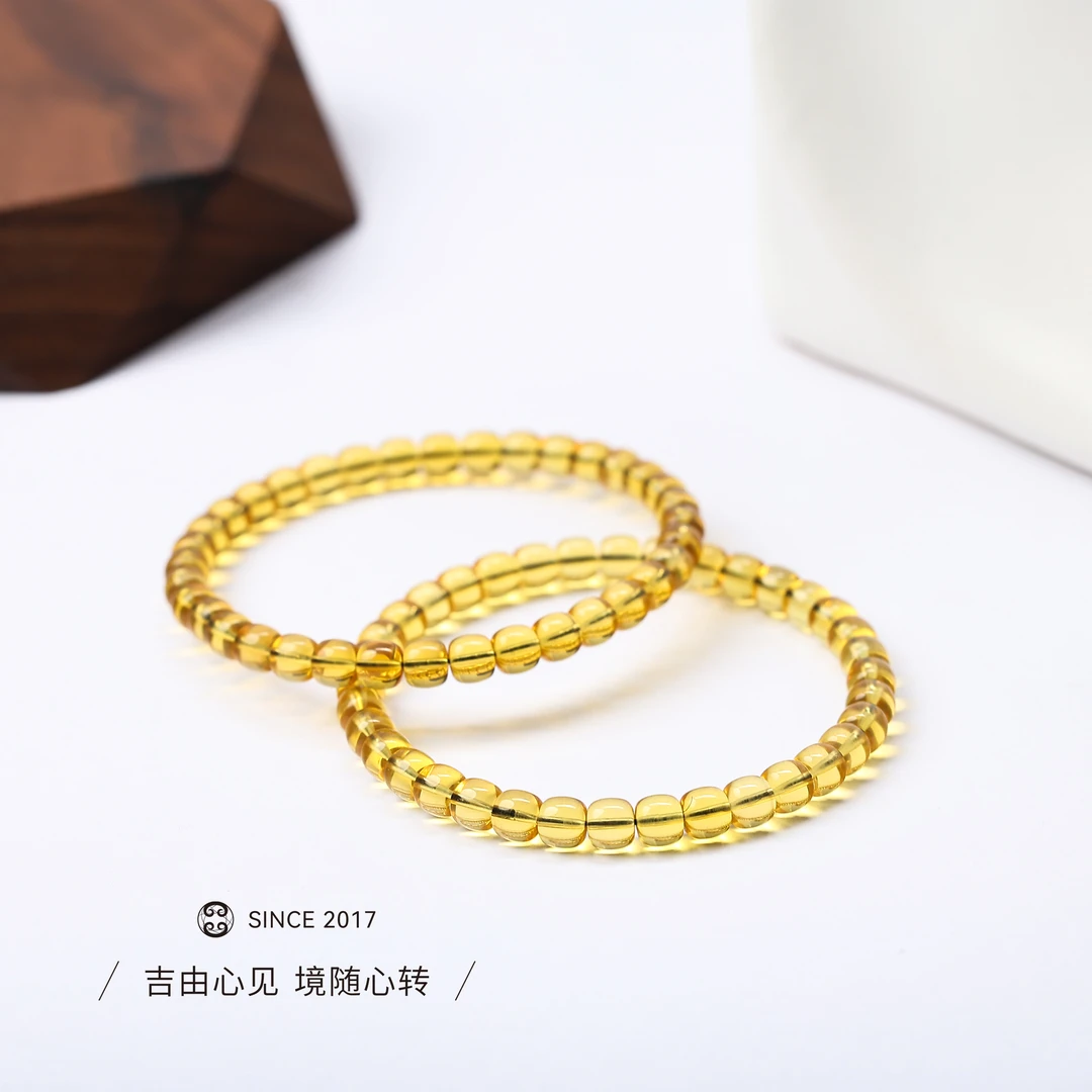 【吉由罗】净水蓝珀老型单圈 蓝珀手串 天然琥珀 百搭时尚 简约风