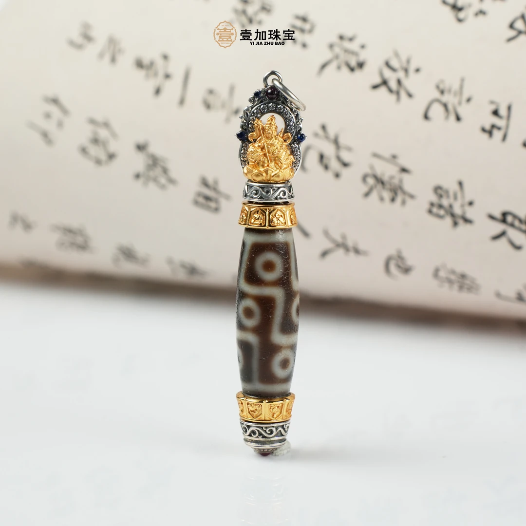 壹加师弟丨手工设计折线九y银镶玛瑙吊坠多样性发一