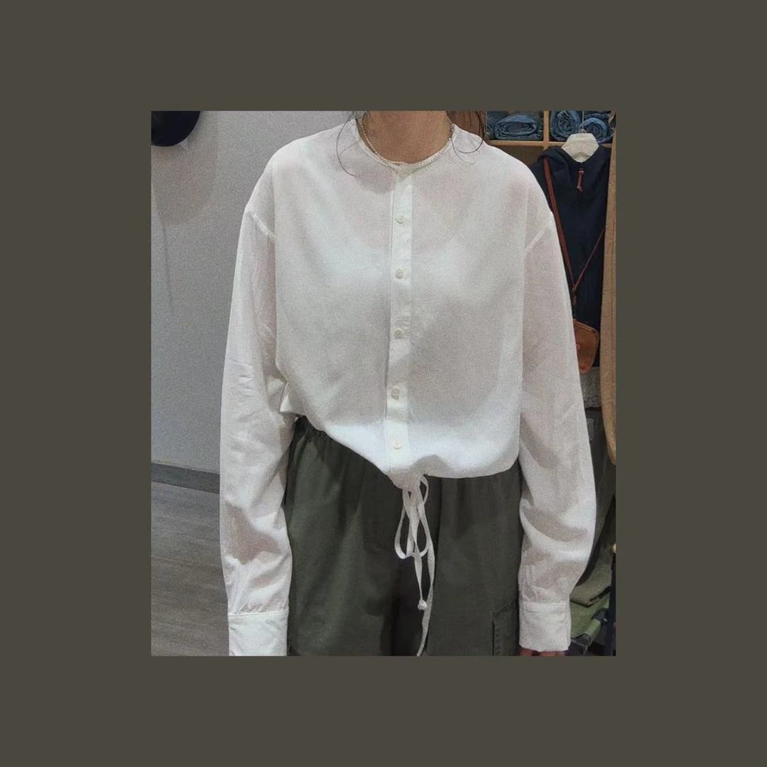 WOGU240879品质抽绳白衬衣
