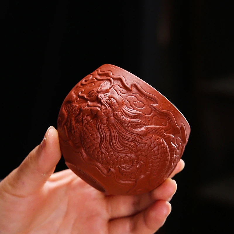 紫砂茶杯单杯主人杯品茗杯家用功夫茶具紫砂杯陶瓷茶杯大容量礼盒