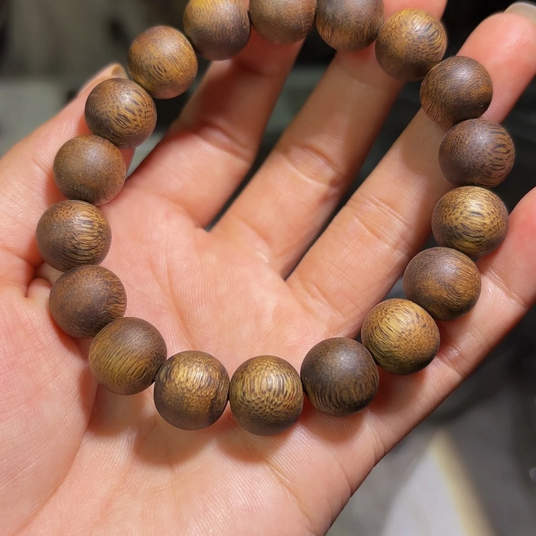 沉香手串奇楠沉香1.2圆珠11克➕老白奇