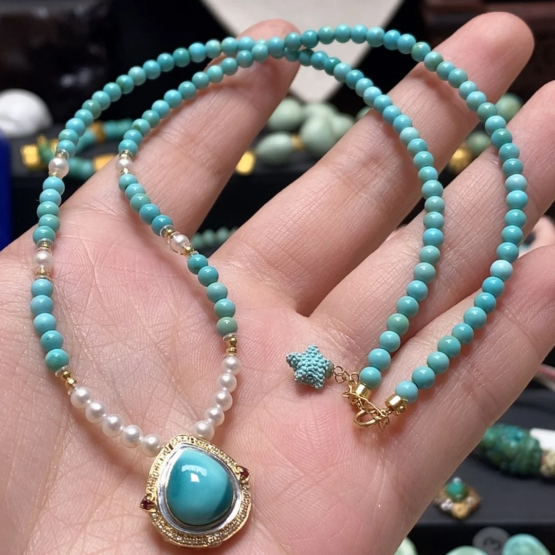 绿松石18K金镶嵌配饰