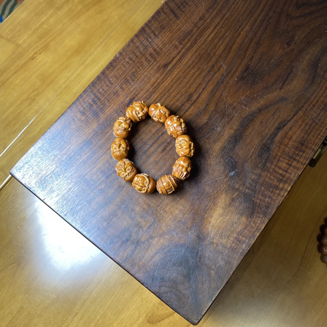 核桃精雕刻手串珠子尺寸17mm