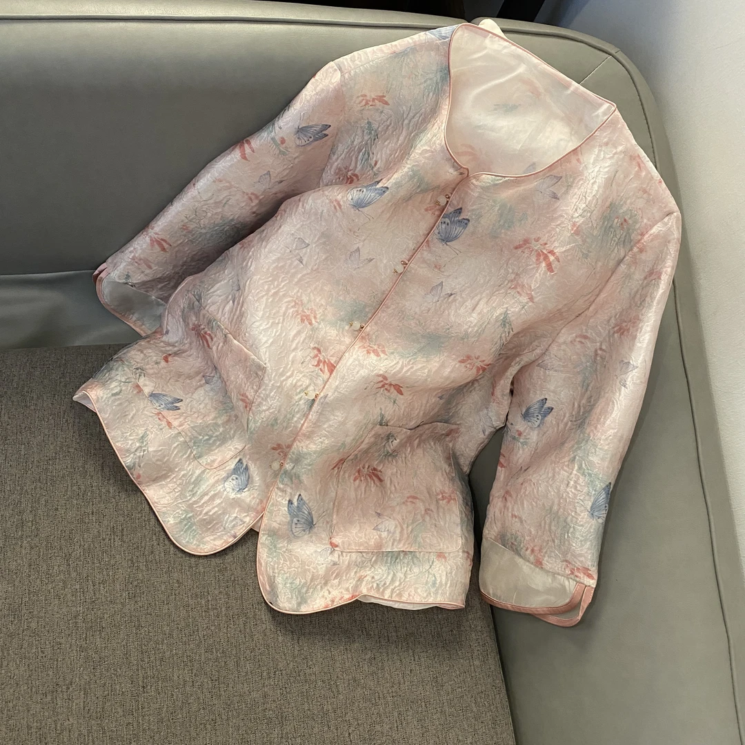 【蝶舞齐舞】夏季百搭古风中国风女士碎花外套