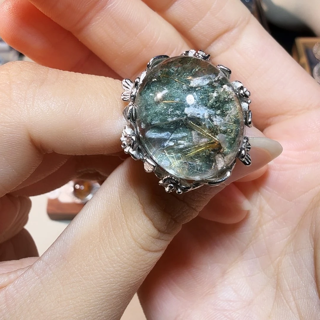 羊***羊银S925镶嵌戒指水晶