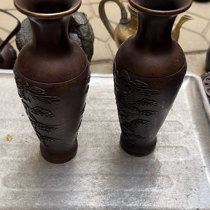 下***站黄铜摆件，文房工艺品摆件