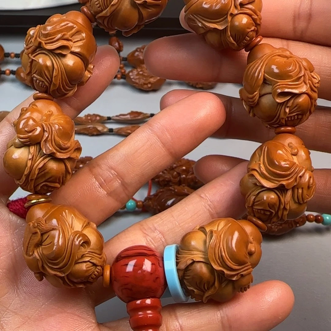 橄榄核手串/手链2.3尺寸油核八宝弥勒