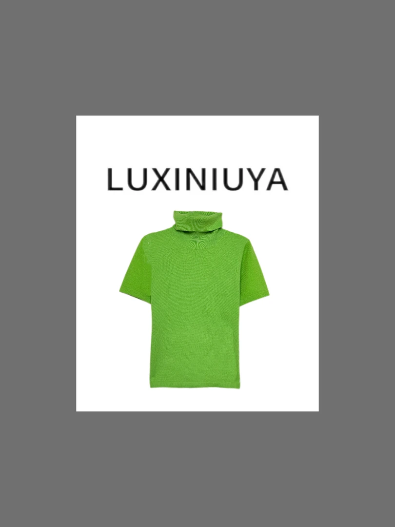 【LUXINIUYA】潮流前端 谬系新款螺纹高领字母徽标针织衫#QDS300