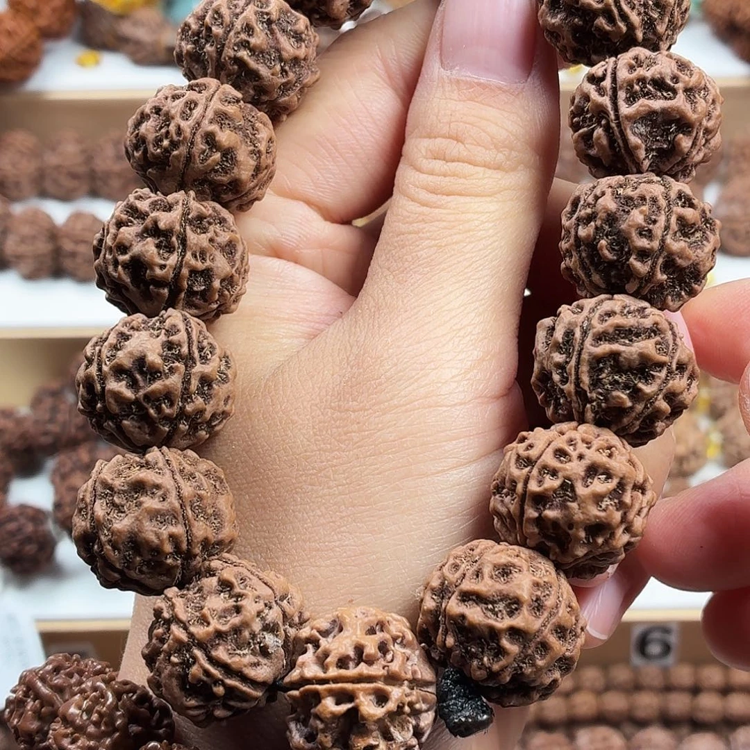 手串金刚菩提精品梅花铁籽盘龙磨盘