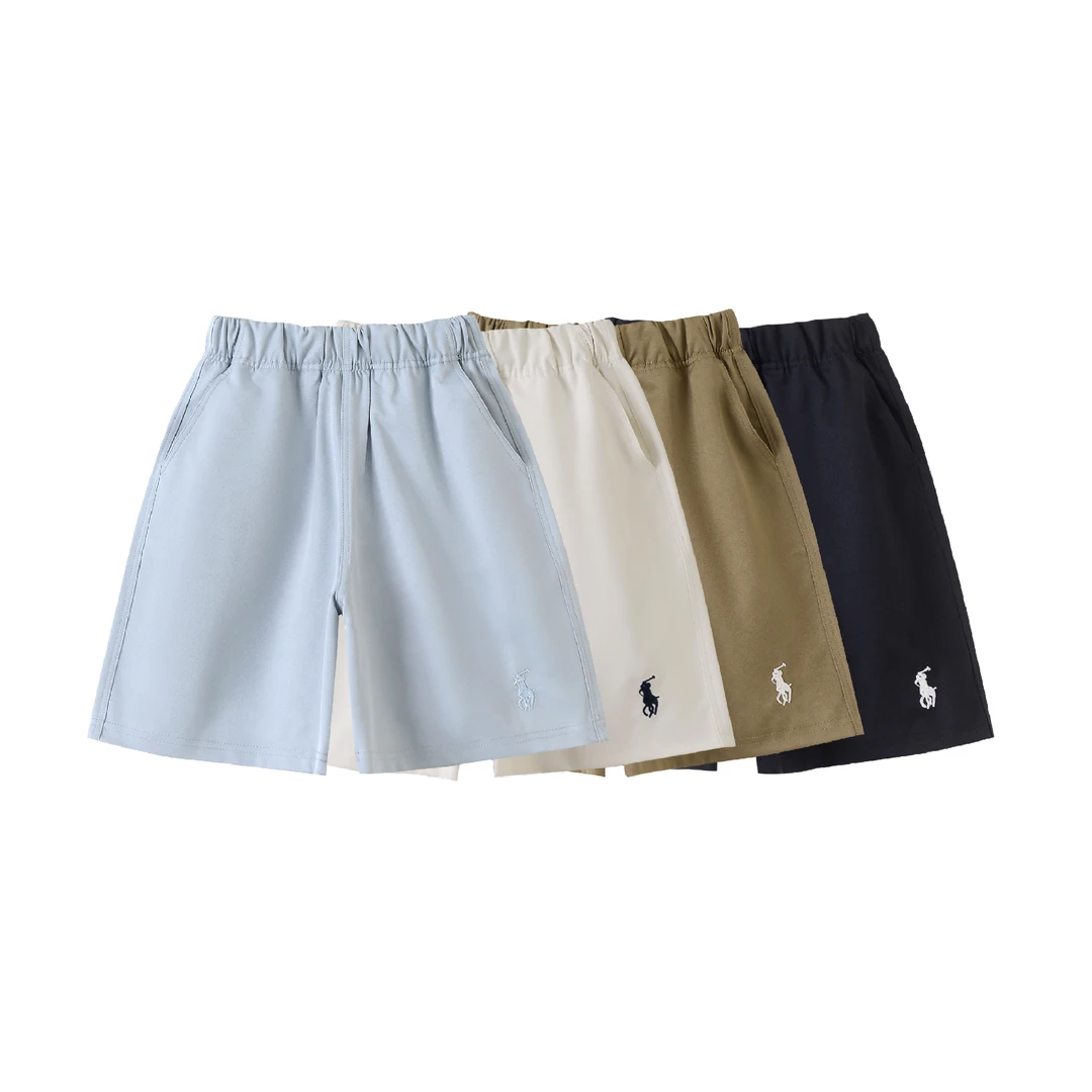 草莓香蕉【25年夏季新款】中大童男女童梭织速干刺绣马球短裤