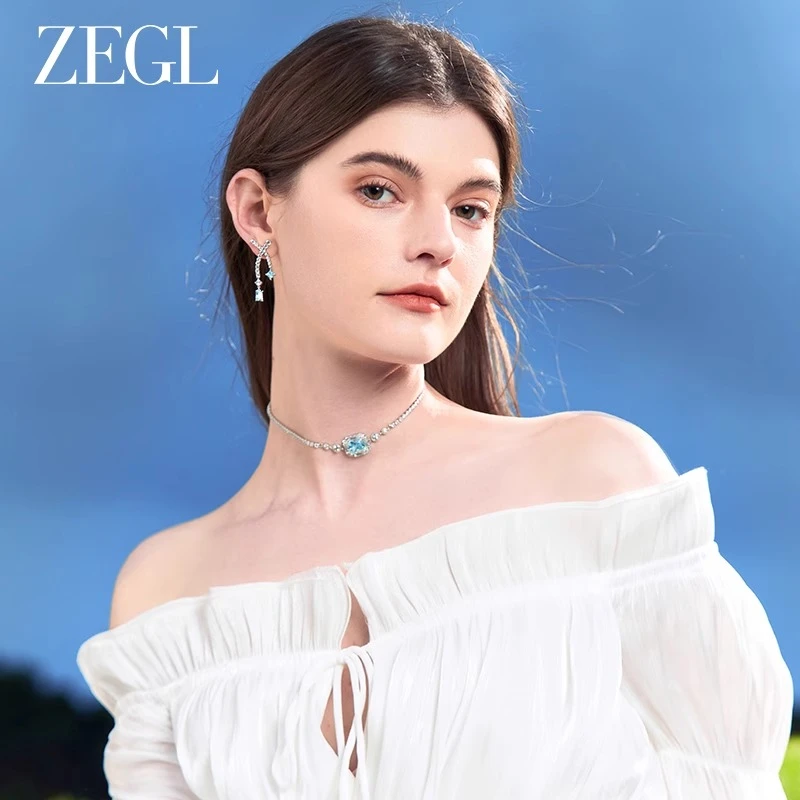 ZEGL 铜合金项链 设计师冰糖系列女高级感饰品小方糖项链